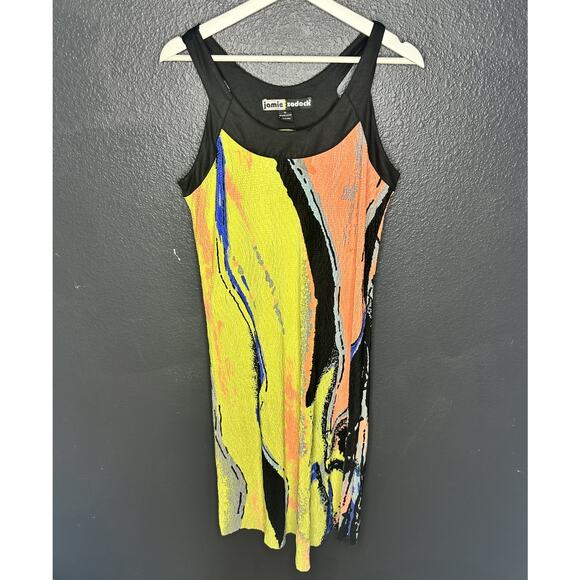 Jamie Sadock Women's Yellow/Multicolor Sleeveless Midi Length Dress Size Medium - Picture 2 of 6